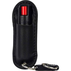 Wildfire Pepper Spray 1.4% MC with Stylish Halo Holster, Half Ounce Keychain Carry, 6-8 Foot Range, Quick-Draw Design, Multiple Colors Including Leopard Print and Rhinestone